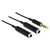 Delock 65575 Audio Jack Y-Cable 3.5mm 4-Pin Male to 2x Female 25cm Black