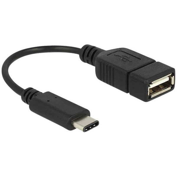 Delock 65579 USB cable USB 2.0 USB-C® plug, USB-A socket 0.15 m Black