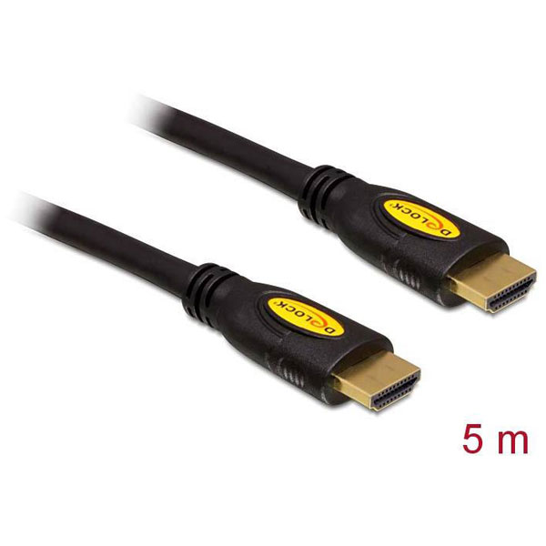 Delock 82455 High Speed HDMI Cable with Ethernet 4K 30Hz 5m Black ...