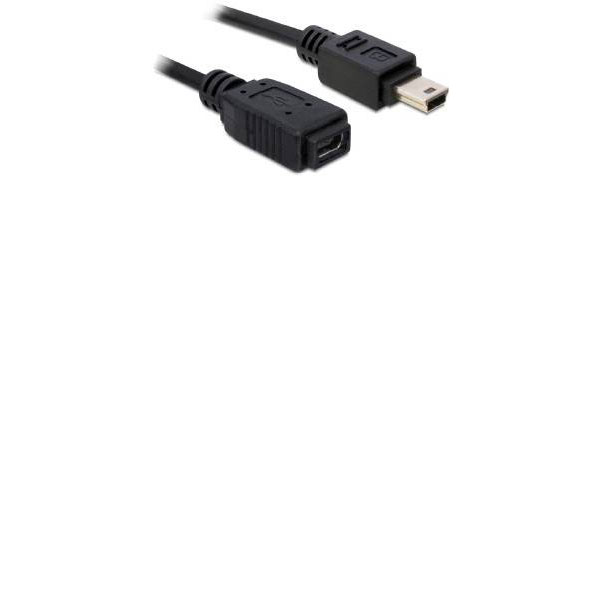 Delock 82667 USB cable USB-Mini-B plug, USB Mini-B socket 1.00 m Black
