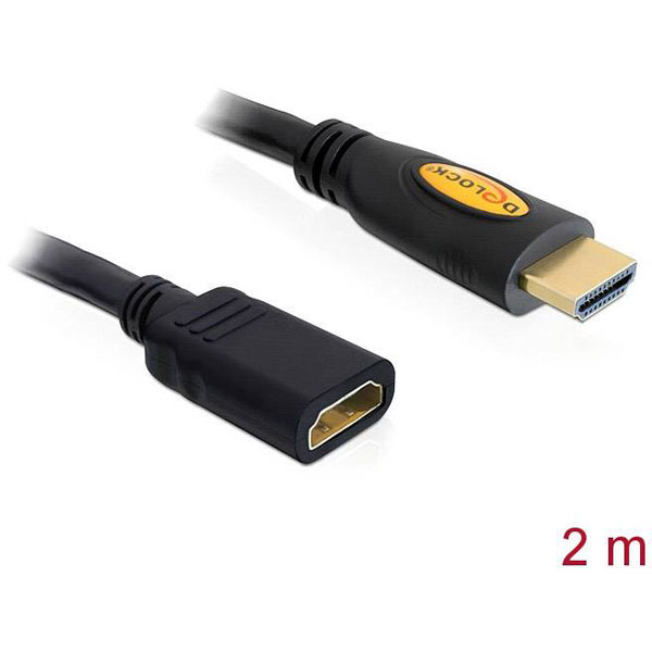 Delock 83080 High Speed HDMI with Ethernet Extension Cable, 2m, 4K...