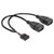 Delock 83292 USB 2.0 Cable Pinheader 8-pin to 2x USB-A Female 0.20m Black