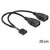 Delock 83292 USB 2.0 Cable Pinheader 8-pin to 2x USB-A Female 0.20m Black