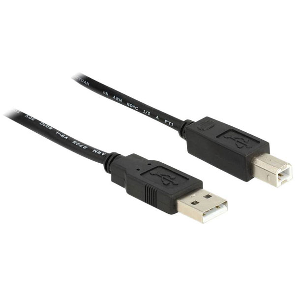 Delock 83557 USB cable USB 2.0 USB-A plug, USB-B plug 20.00 m Blac...