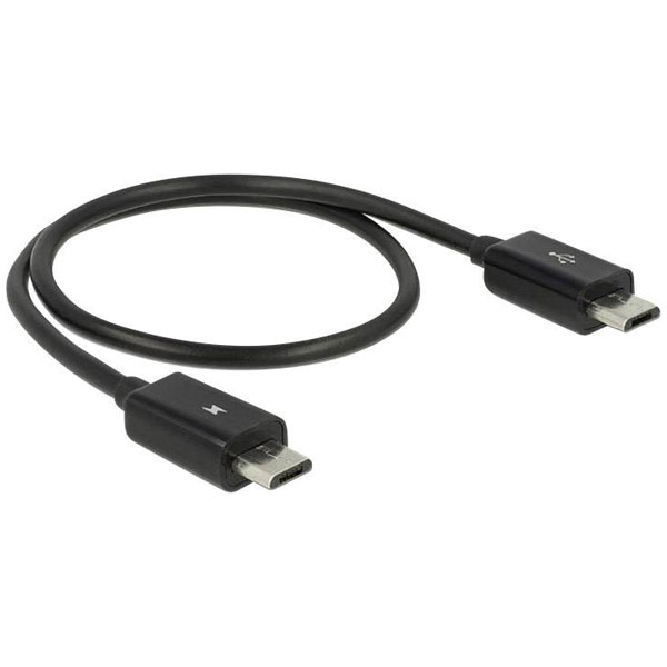 Delock 83570 USB 2.0 Micro-B to Micro-B OTG Cable 0.3m Black