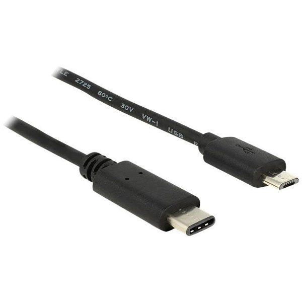Delock 83602 USB cable USB 2.0 USB-C® plug, USB Micro-B plug 1.00 ...