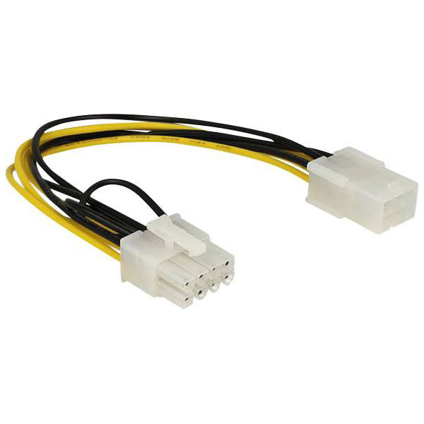 Delock 83775 Power Cable PCI Express 6-pin Female to 8-pin Male 20 cm