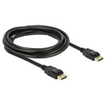 Delock 83807 DisplayPort 1.2 Cable 4K 60Hz 3m Black Gold-plated