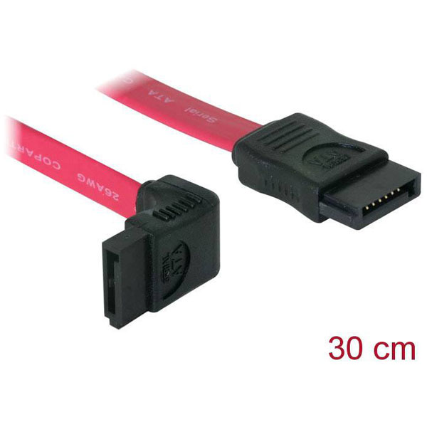 Delock 84249 SATA Connection Cable L-Type with Latch 0.3m Red
