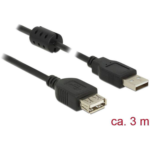 Delock 84886 Extension Cable USB 2.0 Type-A Male to Female 3.0m Bl...