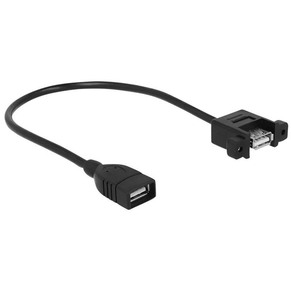 Delock 85105 USB cable USB 2.0 USB-A socket, USB-A socket 0.25 m Black