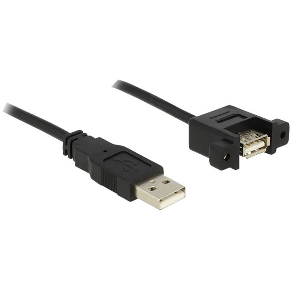 Delock 85106 USB cable USB 2.0 USB-A plug, USB-A socket 1.00 m Black