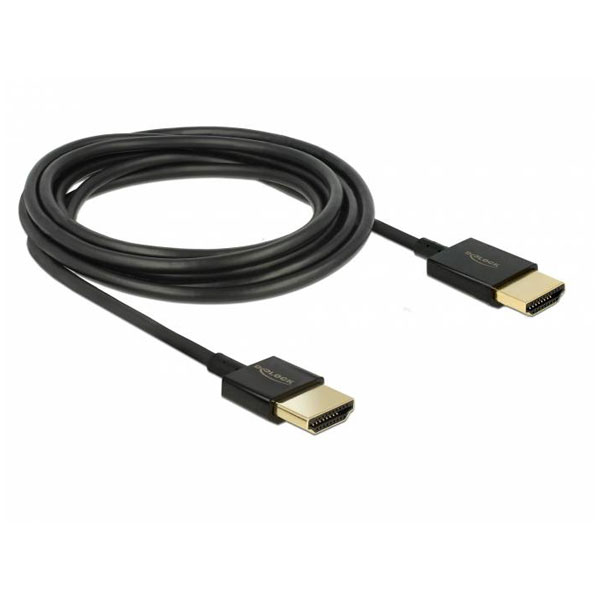 Delock 85117 High Speed HDMI Cable with Ethernet 4K 60Hz 0.25m Sli...