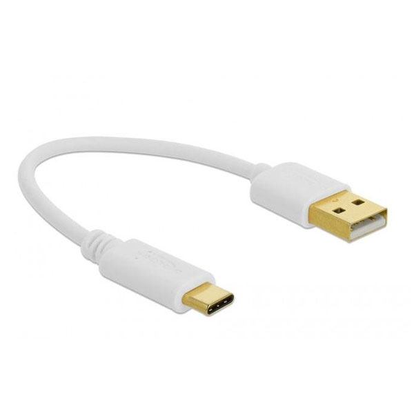 Delock 85355 USB cable USB-A plug, USB-C® plug 0.15 m White