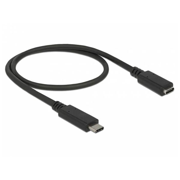 Delock 85532 USB-C cable USB-C® plug, USB-C® socket 0.50 m Black