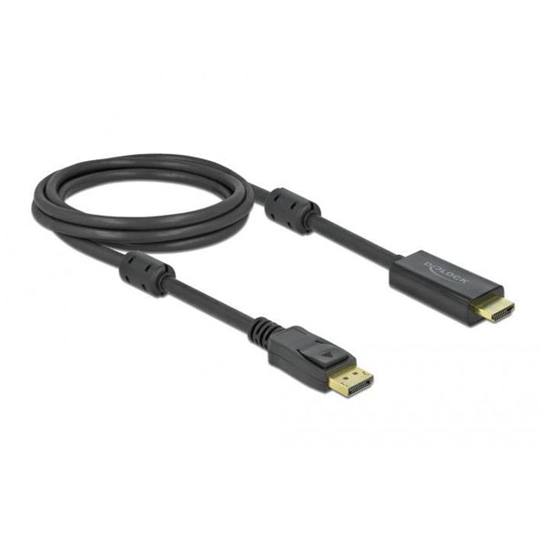 Delock 85956 Active DisplayPort 1.2 to HDMI Cable 4K 60Hz 2 m Black