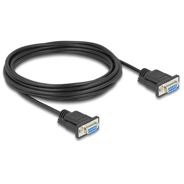 Delock 86826 RS-232 Serial Cable D-Sub9 Female to Female 5 m Black