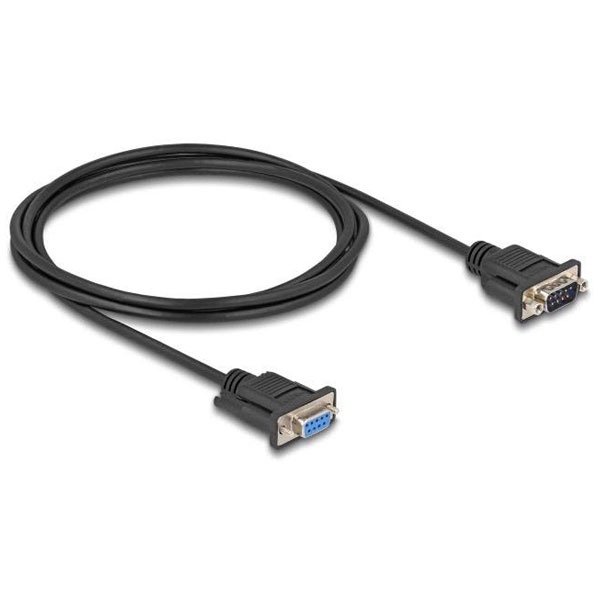 Delock 87834 Serial Cable RS-232 D-Sub 9-pin Male to Female 2m Black