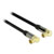 Delock 88781 Antenna Cable IEC Plug to IEC Jack Angled RG-6/U 1m Blk Gold-Plated