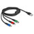 Delock 90156 USB 2.0 3-in-1 Charging Cable USB-A to Micro-B/Lightning/USB-C 2m