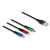 Delock 90156 USB 2.0 3-in-1 Charging Cable USB-A to Micro-B/Lightning/USB-C 2m