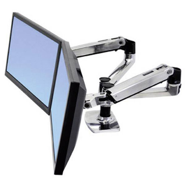 Ergotron 45-245-026 LX Dual Side-by-Side Monitor Arm, Up to 27", P...