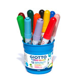 Giotto F517200 Gio Turbo Giant Felt Tip Pen Chisel Assorted 12pcs Pot