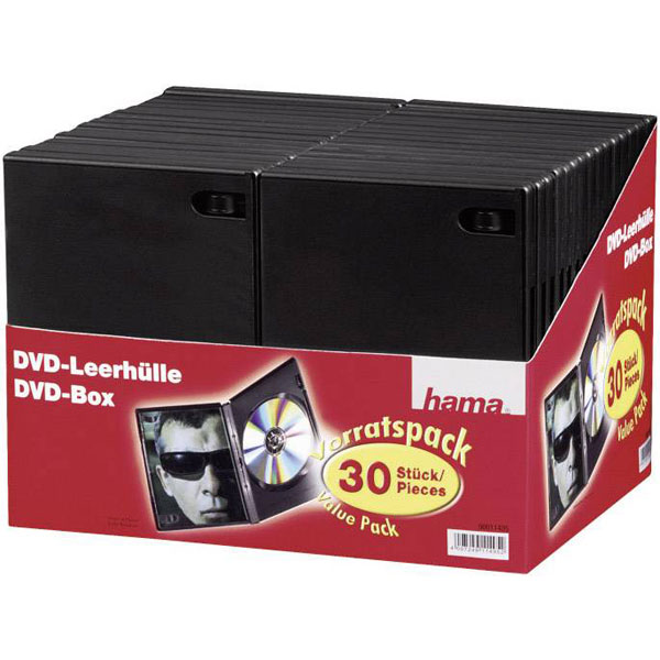 Hama 00011495 DVD jewel case 1 CD/DVD/Blu-Ray Black Plastic 30 pc(s)