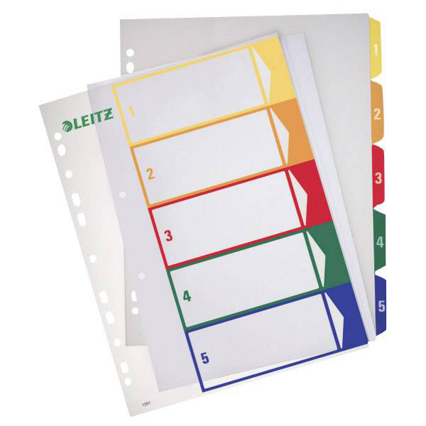 Leitz 12910000 Index A4 Maxi 1-5 PP Multicolour 5 Dividers PC-Prin...