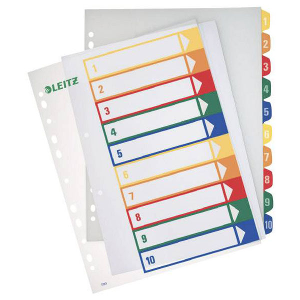 Leitz 12930000 Index A4 Oversized 1-10 Polypropylene Multicolour 1...