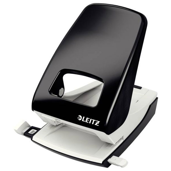 Leitz 51380095 Heavy Duty 2-Hole Punch NeXXt 40 Sheets Metal Black