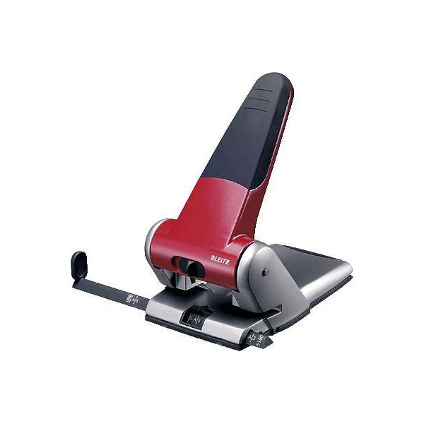 Leitz 51800025 Heavy Duty Hole Punch 65 Sheets A3 2-Hole Red