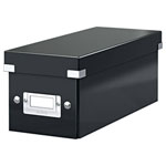 Leitz 6041-00-95 Click & Store CD Storage Box Laminated Cardboard Black 30 CDs