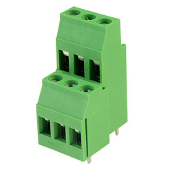 CamdenBoss CTBDDVG/3 6 Way 2-Tier 24A Terminal Block Double Decker