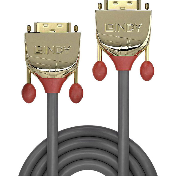 LINDY 36206 DVI-D Dual Link Cable Gold Line 10m Grey