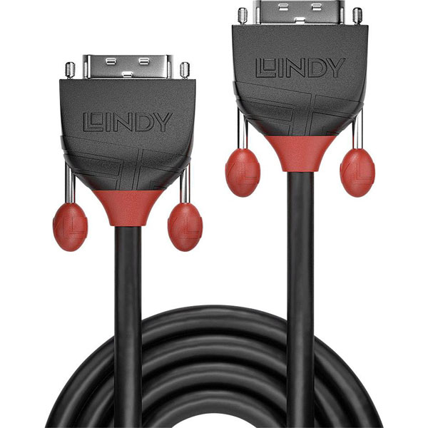 LINDY 36258 DVI-D Single Link Cable 5m Black Line 1920x1200 60Hz T...