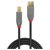 LINDY 36740 USB cable USB 3.2 1st Gen USB-A plug, USB-B plug 0.50 m Black