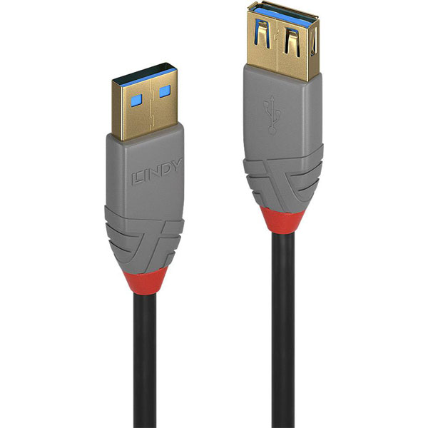 LINDY 36763 USB cable USB 3.2 1st Gen USB-A plug, USB-A socket 3.0...