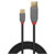 LINDY 36887 USB cable USB 2.0 USB-A plug, USB-C® plug 2.00 m Black