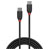LINDY 36907 USB 3.2 Gen 2x2 Type C to C Cable Black Line 1.5m 20Gbps 60W