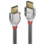 LINDY 37872 HDMI Cable HDMI-A plug, HDMI-A plug 2.00 m Grey 4K UHD HDMI cable