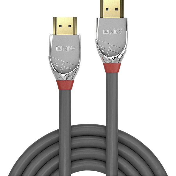 LINDY 37873 HDMI Cable HDMI-A plug, HDMI-A plug 3.00 m Grey 4K UHD...