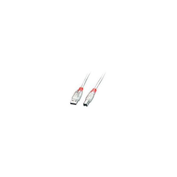 LINDY 41753 USB cable USB 2.0 USB-A plug, USB-B plug 2.00 m Transp...