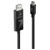 LINDY 43341 1m USB Type C to DisplayPort 8K60 Adapter Cable 1.4 HDR Black