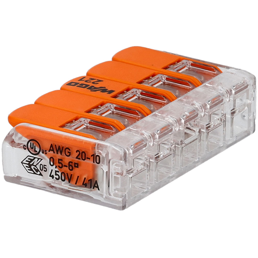 WAGO 221-615 - 221 Series 5 Conductor Max. 6mm² Splicing Con. with ...