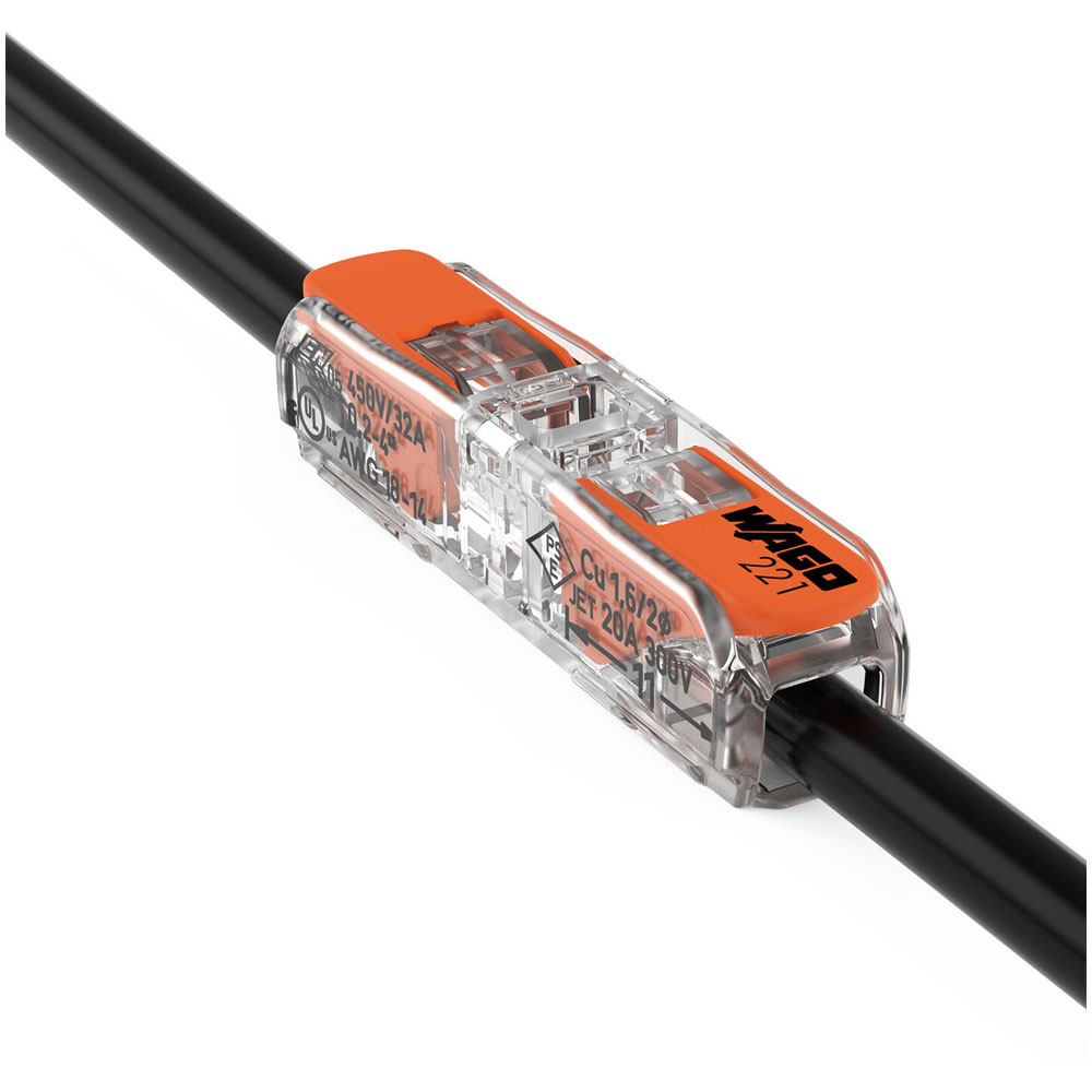 WAGO 221-2411: Connecteur traversant max. 4 mm², 2 conducteurs chez  reichelt elektronik