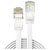 LINDY 47541 Cat.6A U/FTP Flat Network Patch Cable, White, 1m