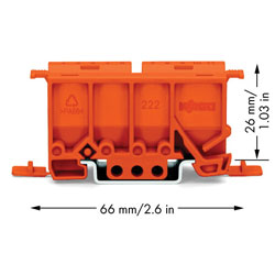 WAGO 222-500 Mounting carrier for 2, 3, and 5 Wire Compact Splicing Connectors