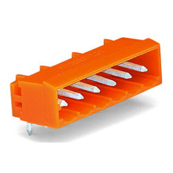 WAGO 231-534/001-000 MCS MIDI 4 Pole 12A 5.08mm Closed Horiz PCB Header Orange