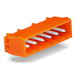 WAGO 231-536/001-000 MCS MIDI 6 Pole 12A 5.08mm Closed Horiz PCB Header Orange